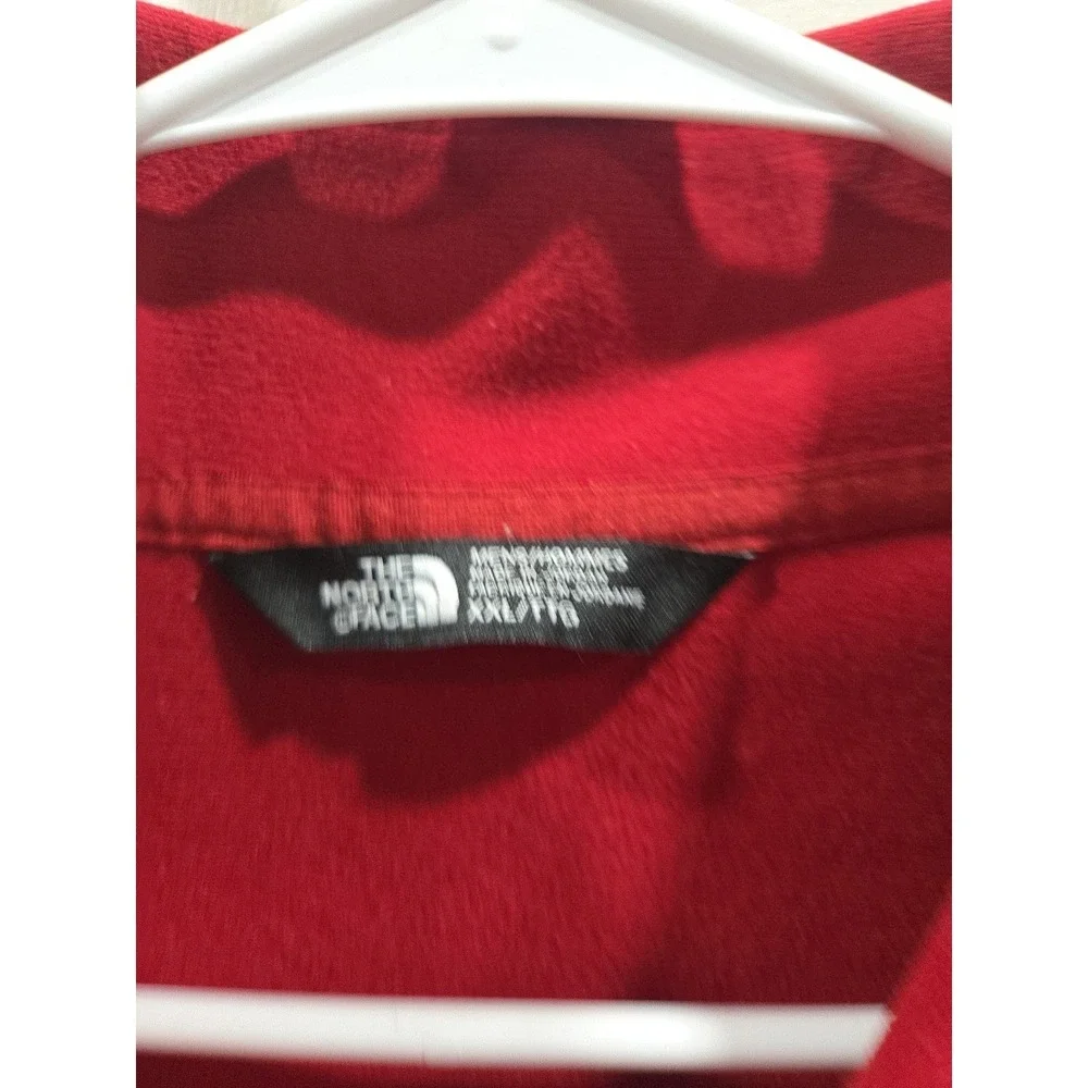 The North Face 1/4 Zip Long Sleeve‎ Fleece Pullover Men XXL Dark Red Logo